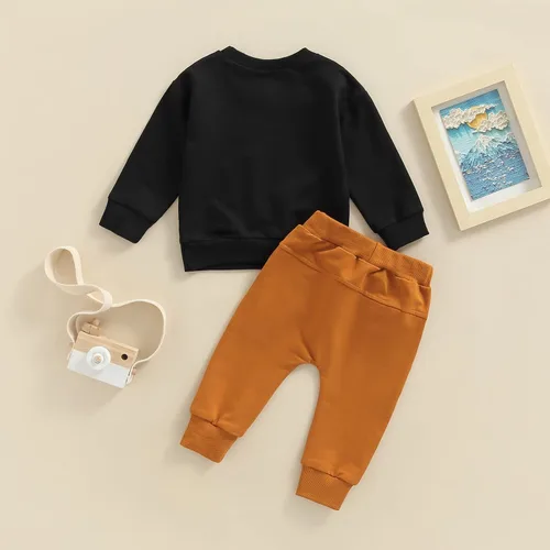 Vista 60 de Ropa de bebé niño 3 6 9 12 18 24M 3T Conjunto de pantalones con capucha patchwork sudadera con capucha pantalones de rayas traje de otoño invierno