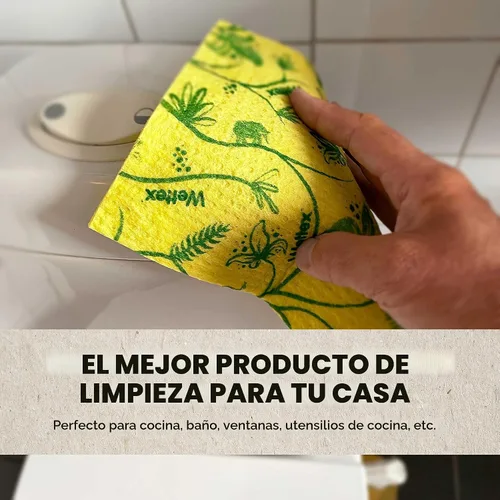 Vista 2 de Wettex El paquete original de 10 paños de cocina suecos para la cocina Reusable Paper Towels, Super Absorbent Sponge Cloths, Washable Dish Cloths