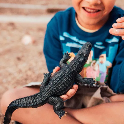 Vista 4 de Safari Ltd. Figura de cocodrilo – Figura detallada de caimán de plástico de 10.5 pulgadas – Divertido juguete educativo para niños, niñas y niños a