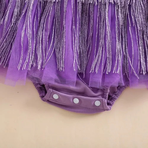 Vista 56 de Sasaerucure Traje de verano para bebé niña, sin mangas, mameluco de encaje tutú, mameluco de una pieza con volantes