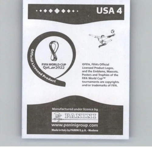 Vista 2 de 2022 Panini World Cup Qatar Stickers Blue #USA4 Zack Steffen USA Group B Official Album Sticker (2 inch X 2.5 Inch) in Raw (NM or Better)