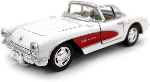 Vista 2 de KiNSMART - 1957 Chevy Corvette Escala 1:34 5" Die Cast Metal Modelo Classic Car Toy