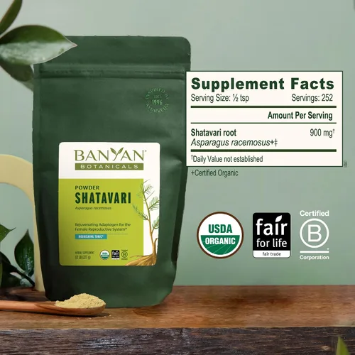 Vista 5 de Banyan Botanicals polvo de Asparagus racemosus, orgánico USDA, Asparagus racemosus, rejuvenecedor para Vata y Pitta, promueve la vitalidad