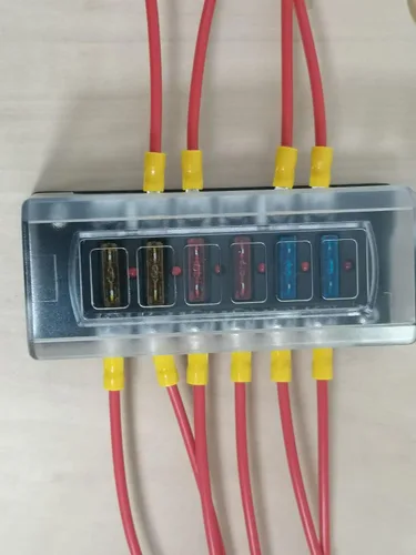 Vista 7 de Bloque de fusibles de 6 vías automotriz barco marino coche cámper remolque RV autocaravana caja de fusibles de energía solar 12V - 32V indicador LED
