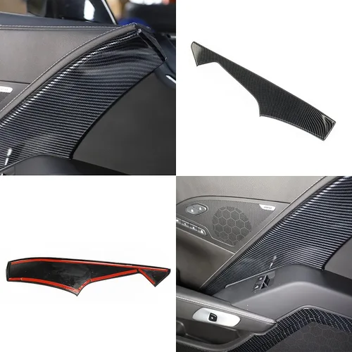 Vista 6 de Cubierta de la decoración del panel de puerta de la cabina de la fibra de carbono para Chevrolet Corvette C7 2014-2019