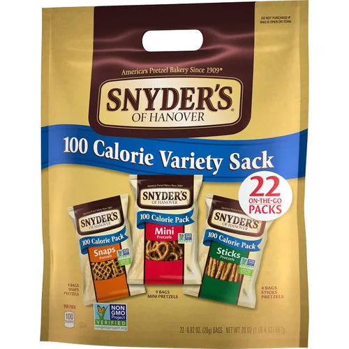 Vista 8 de Snyder's of Hanover Pretzels, paquete variado de paquetes individuales de 100 calorías, 22 unidades (paquete de 4)