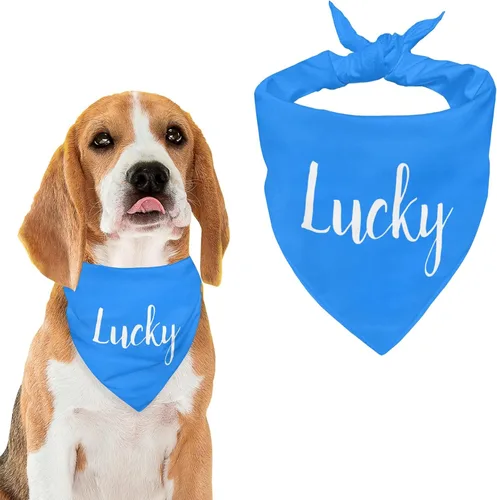 Vista 24 de Bandana personalizada para perro con nombre de poliéster, bandana personalizada para perro, triángulo, bufanda personalizada para mascotas