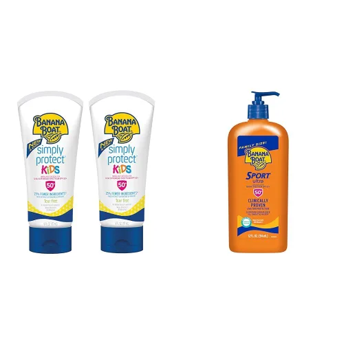 Vista 9 de Banana Boat Loción de protección solar 100% mineral para niños, SPF 50, paquete individual Banana Boat Mineral Sunscreen para niños, protector