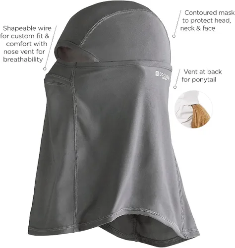 Vista 5 de Coolibar Máscara de pesca Abacos UPF 50+ para hombre y mujer, protección solar