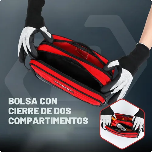 Vista 5 de Bolsa de herramientas con cremallera, 10 x 6 pulgadas, compartimentos duales, bolsa de herramientas pequeña resistente, organizador