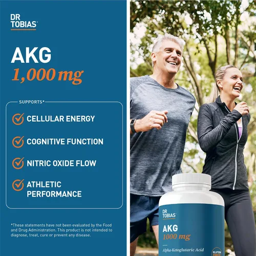 Vista 5 de Dr. Tobias Suplemento AKG y aceite de pescado Omega 3, apoya la energía celular y la salud general con AKG y Omega 3 de triple fuerza EPA y DHA, sin
