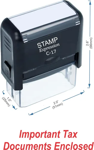 Vista 2 de StampExpression - Sello de goma autoentintado para documentos fiscales importantes para oficina cerrada - Tinta roja (A-5987)