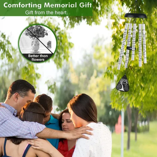 Vista 3 de Regalos de duelo conmemorativos de simpatía para la pérdida de papá, padre, Campanas de viento conmemorativas de simpatía para la pérdida de padre
