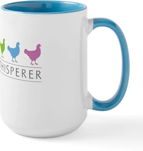 Vista 15 de CafePress Backyard Chicken Whisperer Mugs Taza de café de cerámica de 15 oz (15.0 fl oz)