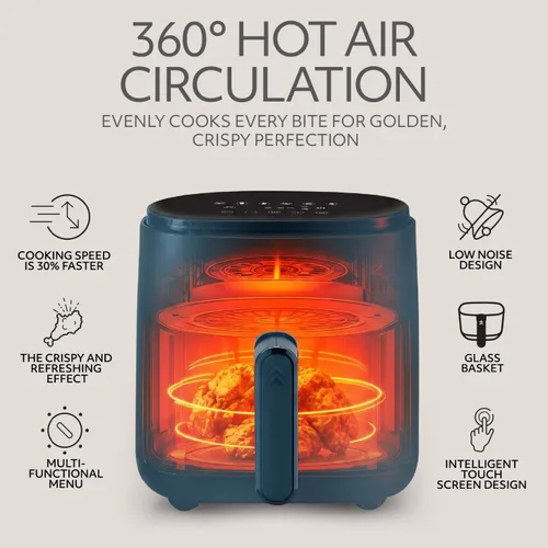 Vista 13 de WILLOW Eco Series - Freidora de aire de vidrio, freidora de aire no tóxica de 5 cuartos de galón con cesta de vidrio, 6 ajustes preestablecidos