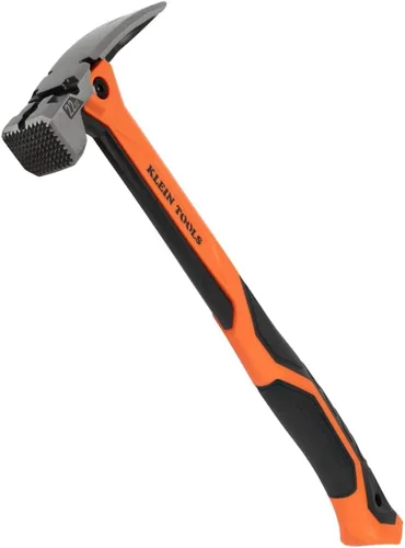Vista 18 de Klein Tools H80718 Martillo de garra recta con cabeza lisa, 18 onzas, mango de agarre antideslizante de fibra de vidrio con orificio de sujeción, 15