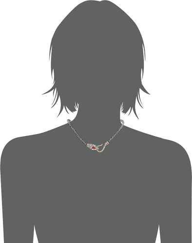 Vista 2 de Betsey Johnson Collar de malla de serpiente pavimentada, Vidrio