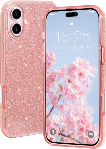 Vista 38 de MILPROX Funda compatible con iPhone 13 (2021), carcasa de gel de goma brillante con purpurina de 3 capas a prueba de golpes para iPhone 13 de 6.1