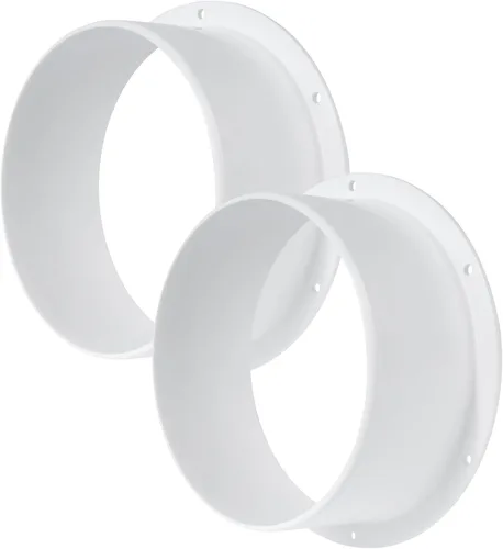 Vista 14 de Vent Systems Brida de conector de conducto de ventilación de aire blanco de 4 pulgadas, adaptador de tubo de ventilación de plástico HVAC con placa