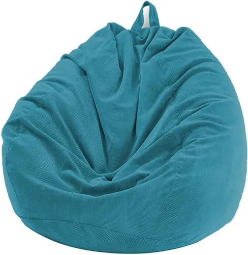 Vista 17 de Lukery Puf para adultos (sin relleno), funda de puf de color sólido, puf de pana, cómodo puf perezoso, almacenamiento de animales de peluche