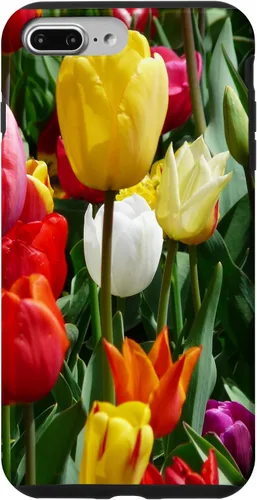Vista 12 de Funda botánica para iPhone 17 con flores coloridas y tulipanes para amantes de las plantas
