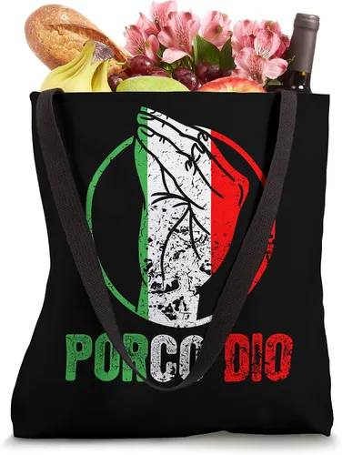 Vista 4 de Funny Porco Dio Italian Gesture Country Italy Flag Tote Bag