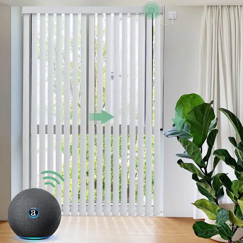 Vista 9 de Yoolax - Persianas verticales transparentes motorizadas, muestras de tela multicolor