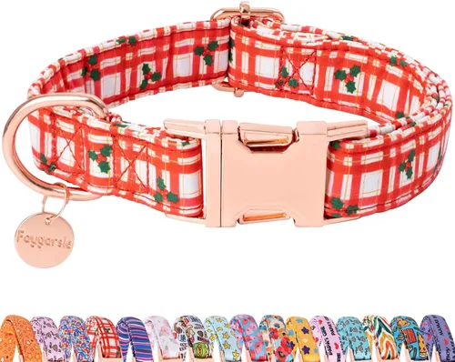 Vista 9 de Faygarsle Collar de perro floral para niñas y perras, collar suave y elegante para mascotas con diseño de flores, collar negro ideal para perros