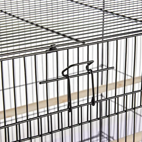 Vista 2 de Topeakmart Pet Products - Jaulas rectangulares apilables para pájaros pequeños, loros, periquitos, cacatúas, conures, periquitos, agapornis Negro