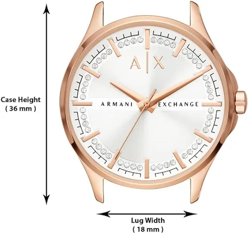 Vista 10 de Armani Exchange - Reloj de vestir de acero inoxidable con tres manos para mujer
