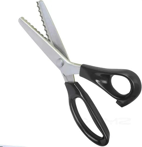 Vista 9 de Tijeras profesionales de costura para costura, tijeras profesionales de acero inoxidable con agarre cómodo, cuchillas dentadas y festoneadas