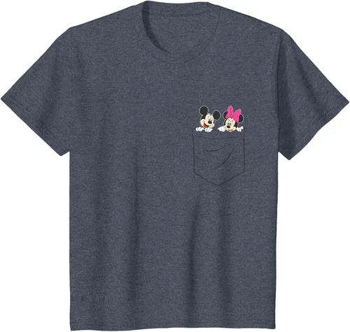 Vista 53 de Disney Mickey & Minnie Mouse - Camiseta de bolsillo pequeño para pareja