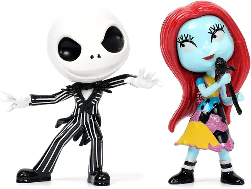 Vista 4 de Disney Nightmare Before Christmas - Paquete de 4 figuras fundidas a presión de 2.5 pulgadas
