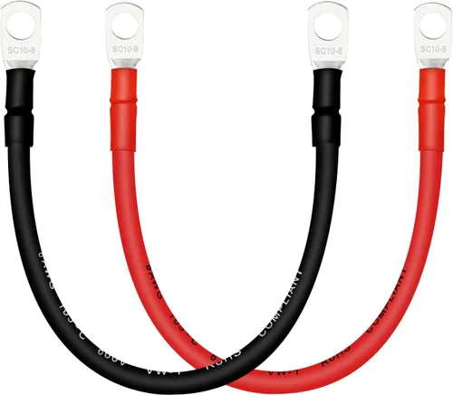 Vista 37 de Cable de batería, cables de batería 2 AWG con terminales, 2 cables de batería de cobre (1 pie).