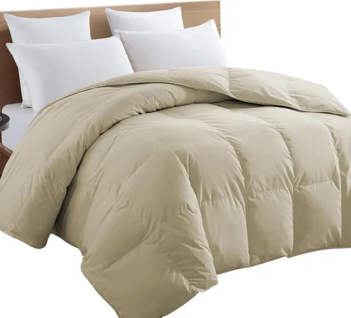 Vista 7 de TEXARTIST Edredón Premium de la serie 2100 tamaño King para todas las estaciones, transpirable, color beige, suave, fibra en espiral 4D, inserto