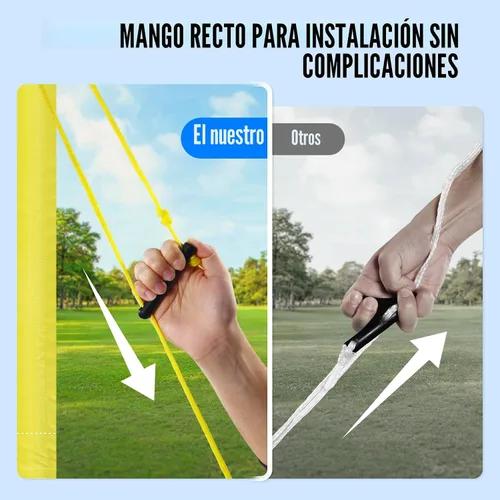 Vista 7 de Outdoor Volleyball Net Set for Backyard & Beach, 32FT Regulation Size, Easy Setup Adjustable Height Poles, Portable Net System with PU Volleyball