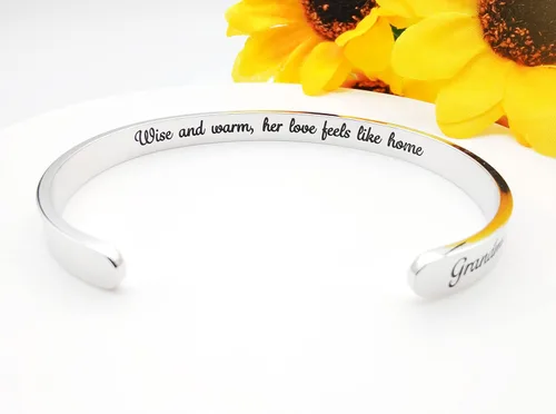 Vista 246 de Pulseras inspiradoras para mujer, joyería de acero inoxidable, con refranes, pulsera motivacional con mensaje oculto, pulseras grabadas para mejor