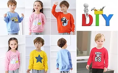Vista 7 de ALALIMINI Sudaderas para niños y niñas, cuello redondo, de algodón, de manga larga