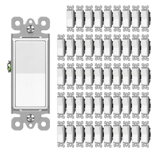 Vista 13 de CML interruptor de luz de pared basculante, de 3 vías, decorativo, acabado brillante, unipolar o de 3 vías, 15 A 120/277 V, garantía de 3 años