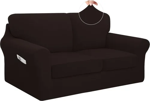 Vista 33 de Easy-Going - Funda elástica para sofá (7 piezas), tamaño XL, color negro Juego de funda de sofá lavable para 3 cojines de respaldo y asiento