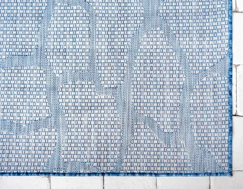 Vista 9 de Unique Loom Outdoor Safari Collection - Alfombra de área - Jirafa (2' x 6' 1" camino, azul/gris)