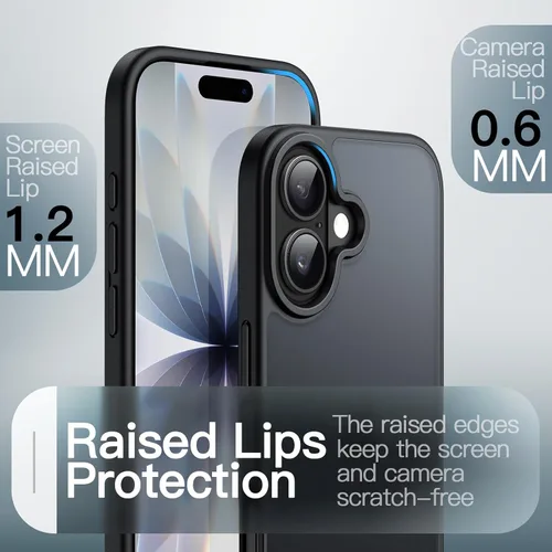 Vista 5 de JETech Funda mate para iPhone 17 de 6.3 pulgadas, protección contra caídas de grado militar, carcasa trasera translúcida esmerilada minimalista