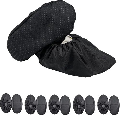 Vista 14 de 5 pares de cubiertas impermeables antideslizantes lavables reutilizables para botas, protectores para zapatos de interior (XL, fucsia)