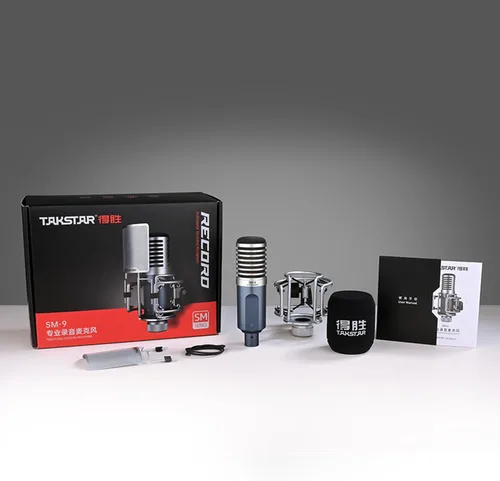 Vista 7 de TAKSTAR XLR - Micrófono de condensador cardioide, micrófono de grabación profesional de diafragma grande de 1.34 pulgadas con soporte de choque