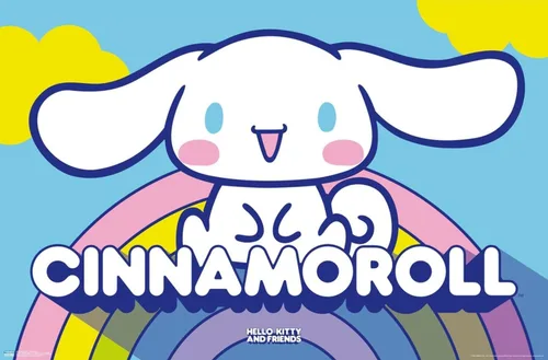 Vista 11 de Hello Kitty and Friends: 22 Over The Rainbow - Póster de pared de Cinnamoroll, 22.4 pulgadas de largo x 14.7 pulgadas de ancho, versión enmarcada