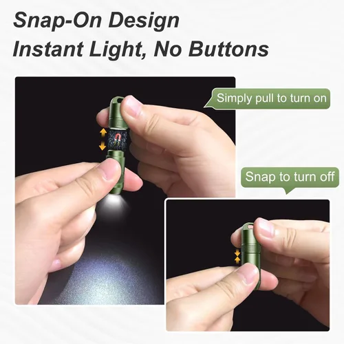 Vista 2 de EDC - Mini linternas LED de alto lúmenes, llavero de bolsillo, linterna de activación magnética, linterna pequeña recargable, batería de larga