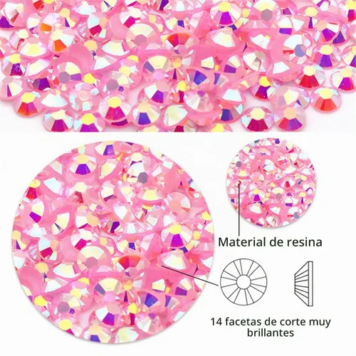 Vista 4 de 4500 diamantes de imitación SS6 de 0.079 in AB con parte trasera plana para uñas, manualidades, gemas redondas de brillo, cristales para bricolaje
