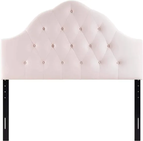 Vista 4 de Modway Sovereign - Cabecero de terciopelo con estilo capitoné de diamantes para cama matrimonial, color rosa
