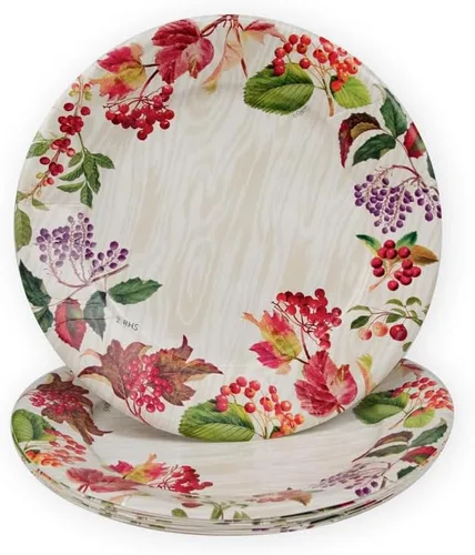 Vista 2 de Platos llanos Berry Botanical Taupe - 8 por paquete