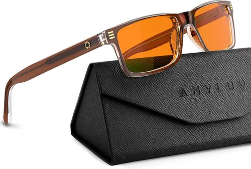 Vista 24 de ANYLUV Blue Light Glasses for Sleep, 99.9% Blue Green Light Blocking with Red Lens, Blue Light Glasses